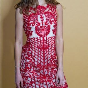 Anthropology red dress